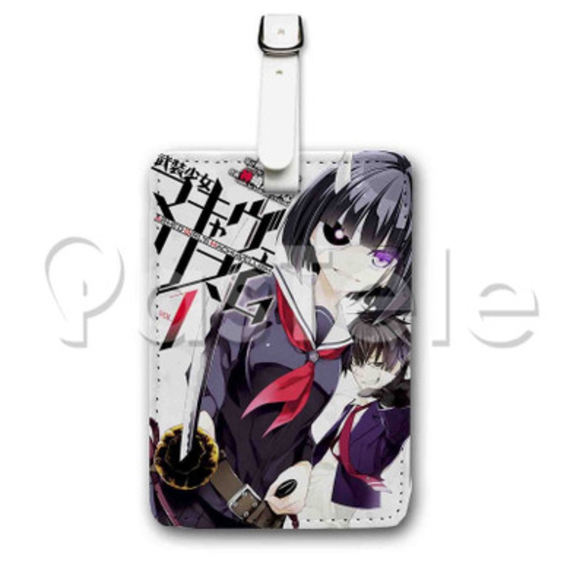 Armed Girl s Machiavellism 2 Custom Luggage Tags PU Leather Travel Baggage Name ID Labels Tag