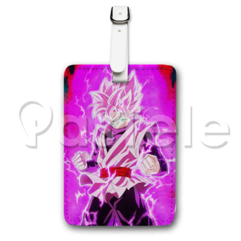 Black Super Saiyan Rose Custom Luggage Tags PU Leather Travel Baggage Name ID Labels Tag