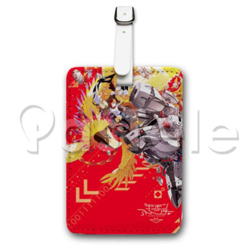 Digimon Adventure tri Custom Luggage Tags PU Leather Travel Baggage Name ID Labels Tag