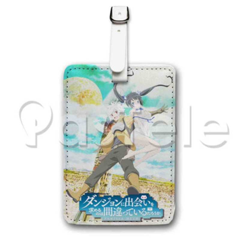 Is It Wrong to Try to Pick Up Girls in a Dungeon Custom Luggage Tags PU Leather Travel Baggage Name