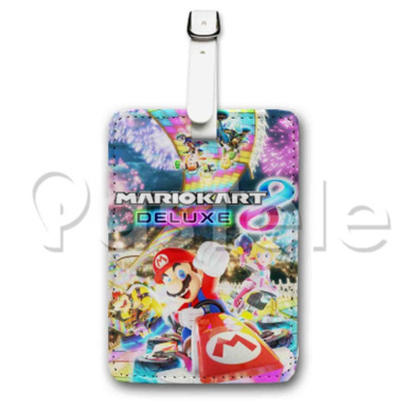 Mario Kart 8 Custom Luggage Tags PU Leather Travel Baggage Name ID Labels Tag