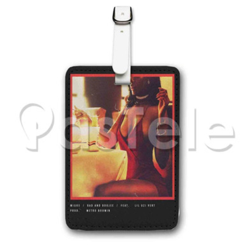 Migos Ft Lil Uzi Vert Bad and Boujee Custom Luggage Tags PU Leather Travel Baggage Name ID Labels