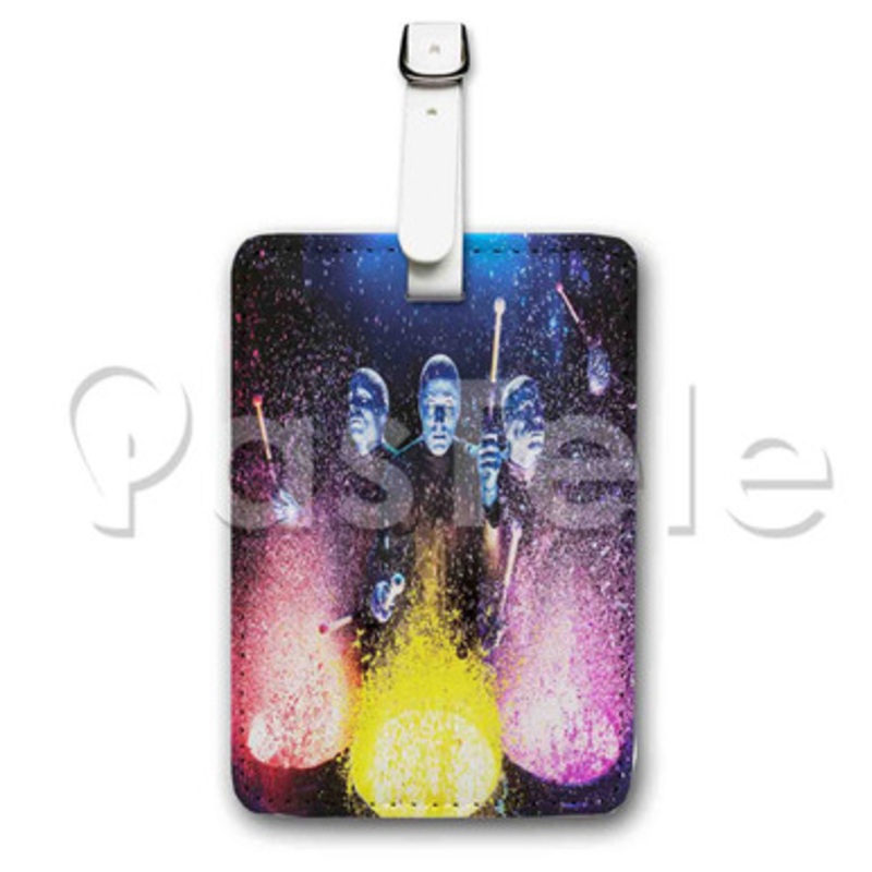Blue Man Group Custom Luggage Tags PU Leather Travel Baggage Name ID Labels
