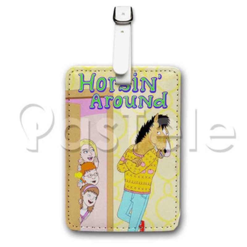 Horsin Around Custom Luggage Tags PU Leather Travel Baggage Name ID Labels