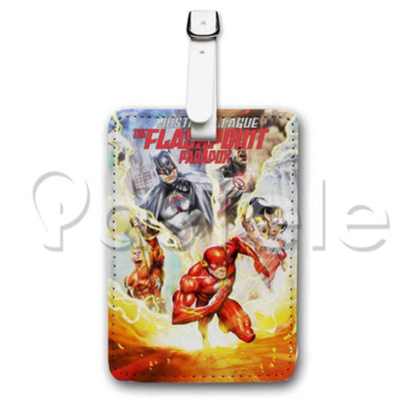 Justice League The Flashpoint Paradox Custom Luggage Tags PU Leather Travel Baggage Name ID Labels