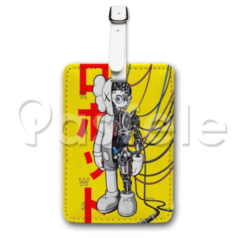 Kaws Custom Luggage Tags PU Leather Travel Baggage Name ID Labels