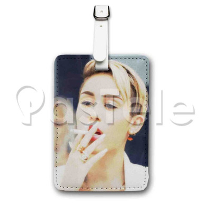 Miley Cyrus Cigarette Custom Luggage Tags PU Leather Travel Baggage Name ID Labels