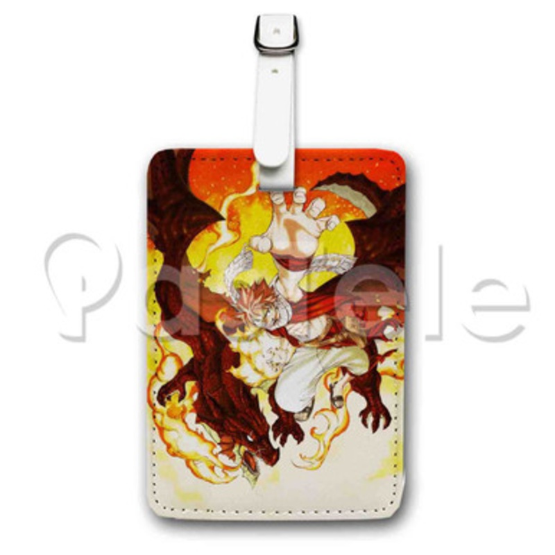 Natsu Dragneel and Igneel Fairy Tail Custom Luggage Tags PU Leather Travel Baggage Name ID Labels