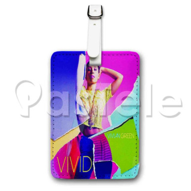 Vivian Green Custom Luggage Tags PU Leather Travel Baggage Name ID Labels