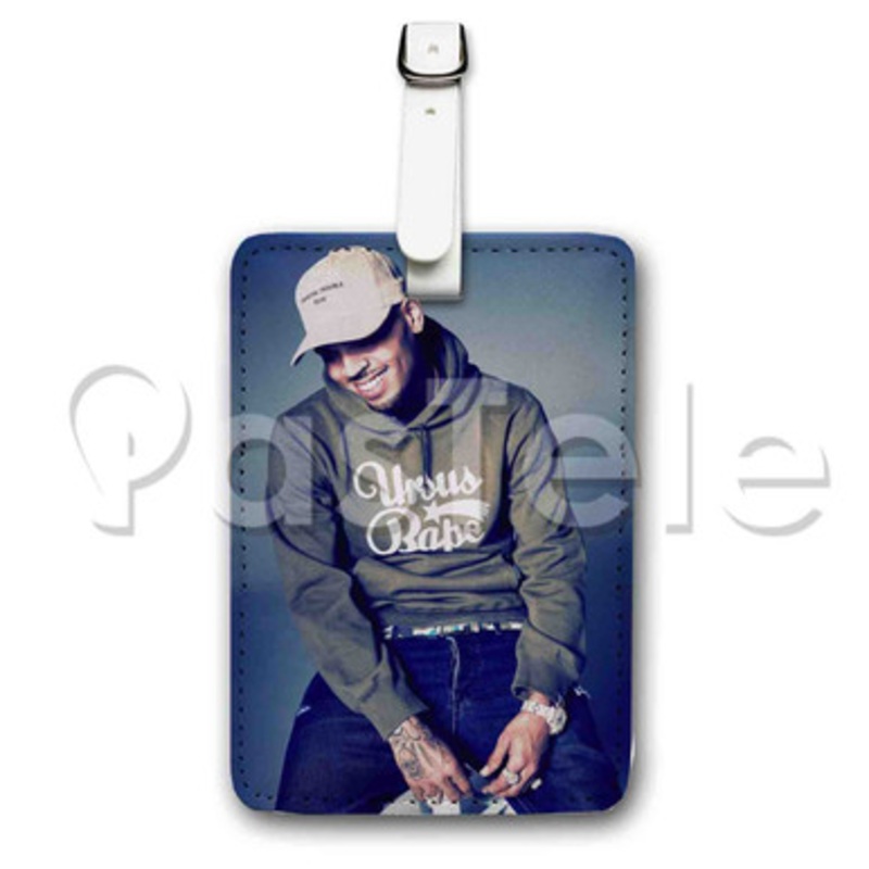 Chris Brown Custom Luggage Tags PU Leather Travel Baggage Name ID Labels