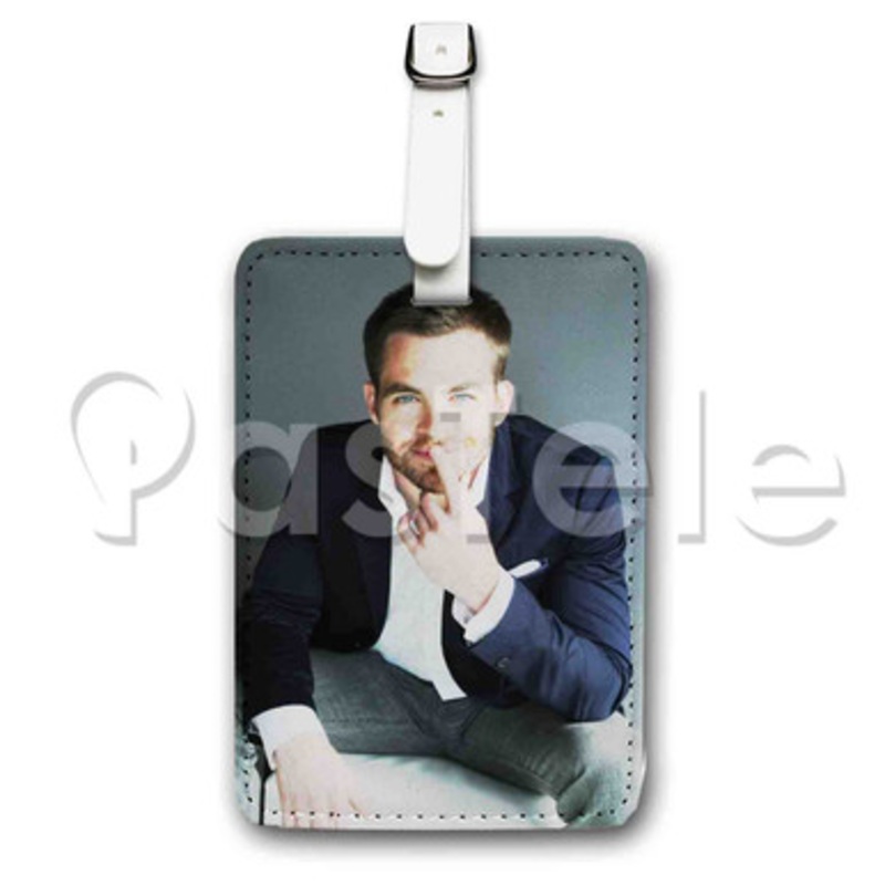 Chris Pine Custom Luggage Tags PU Leather Travel Baggage Name ID Labels