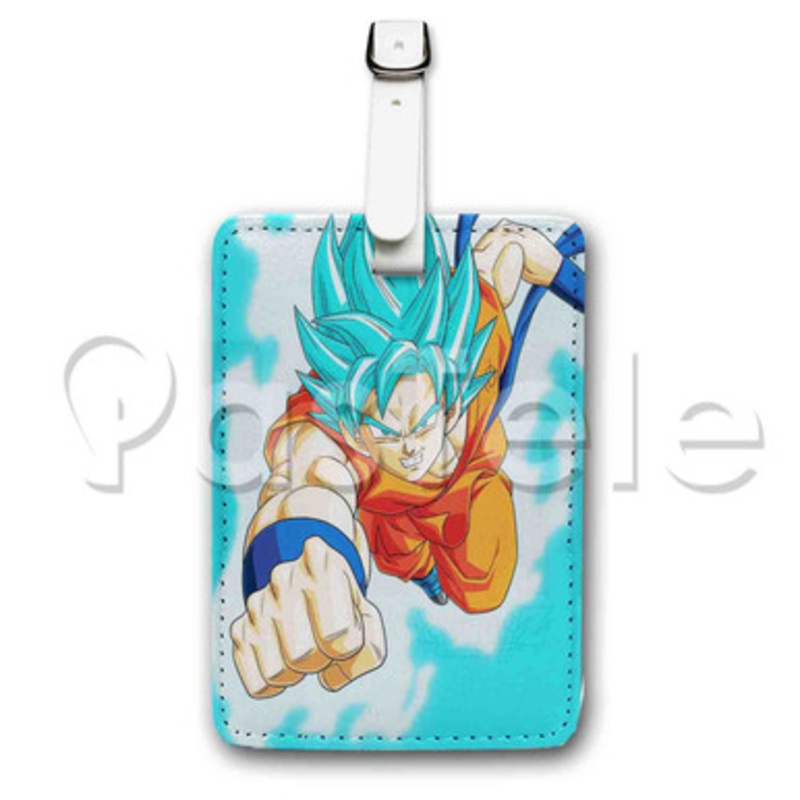 Goku Super Saiyan Blue Dragon Ball Super Custom Luggage Tags PU Leather Travel Baggage Name ID Label