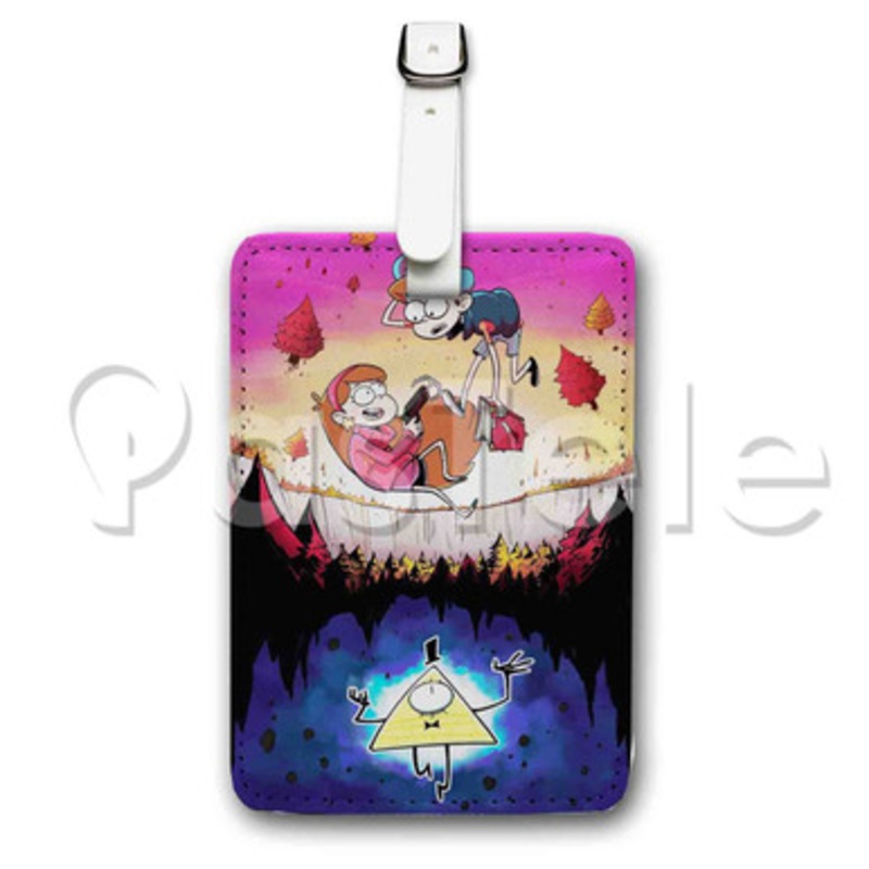 Gravity Falls Custom Luggage Tags PU Leather Travel Baggage Name ID Labels