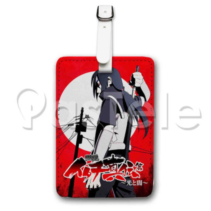 Itachi Uchiha Naruto Shippuden Custom Luggage Tags PU Leather Travel Baggage Name ID Labels