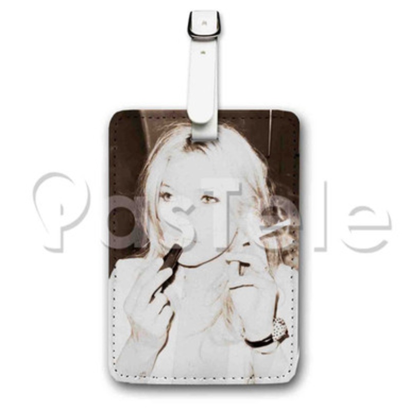 Kate Moss Cigarette Custom Luggage Tags PU Leather Travel Baggage Name ID Labels