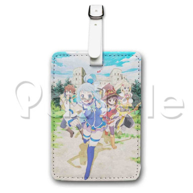 KONOSUBA God s blessing on this wonderful world Custom Luggage Tags PU Leather Travel Baggage Name I