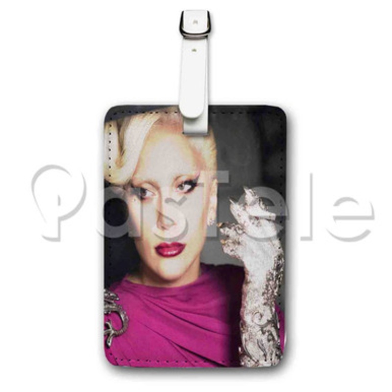 Lady Gaga Cigarette Custom Luggage Tags PU Leather Travel Baggage Name ID Labels