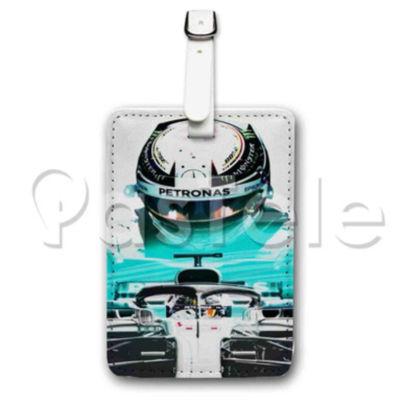 Lewis Hamilton Petronas Custom Luggage Tags PU Leather Travel Baggage Name ID Labels