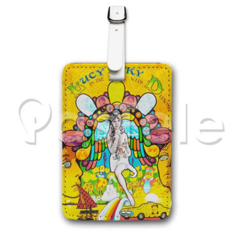 Lucy in the Sky With Diamonds Custom Luggage Tags PU Leather Travel Baggage Name ID Labels