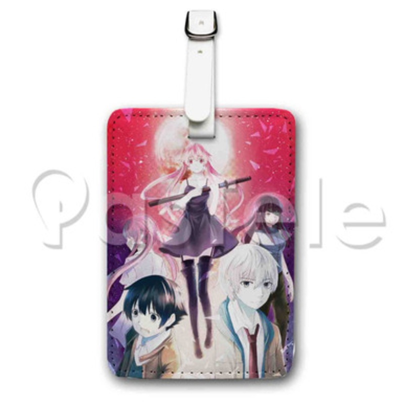Mirai Nikki Custom Luggage Tags PU Leather Travel Baggage Name ID Labels