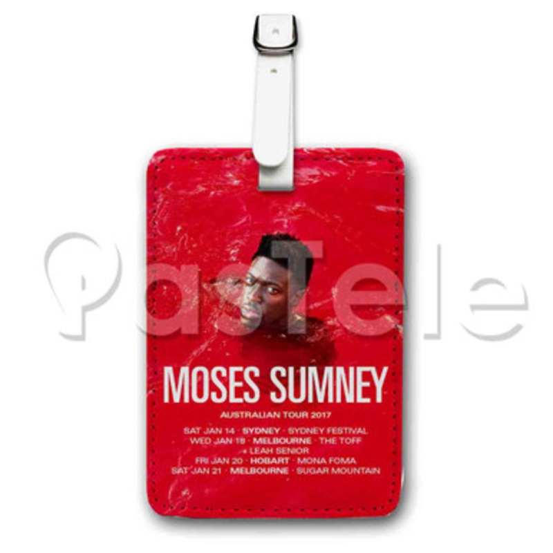 Moses Sumney Australian Tour 2017 Custom Luggage Tags PU Leather Travel Baggage Name ID Labels