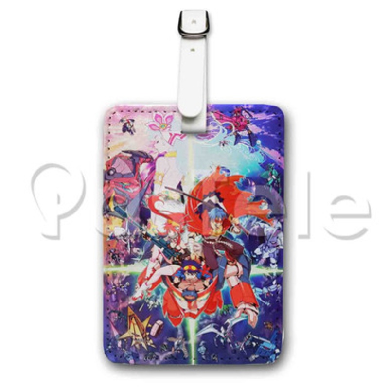 Tengen Toppa Gurren Lagann Custom Luggage Tags PU Leather Travel Baggage Name ID Labels