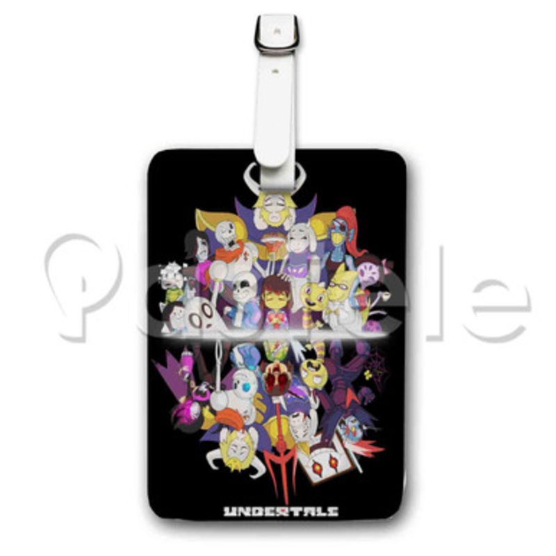 Undertale Custom Luggage Tags PU Leather Travel Baggage Name ID Labels