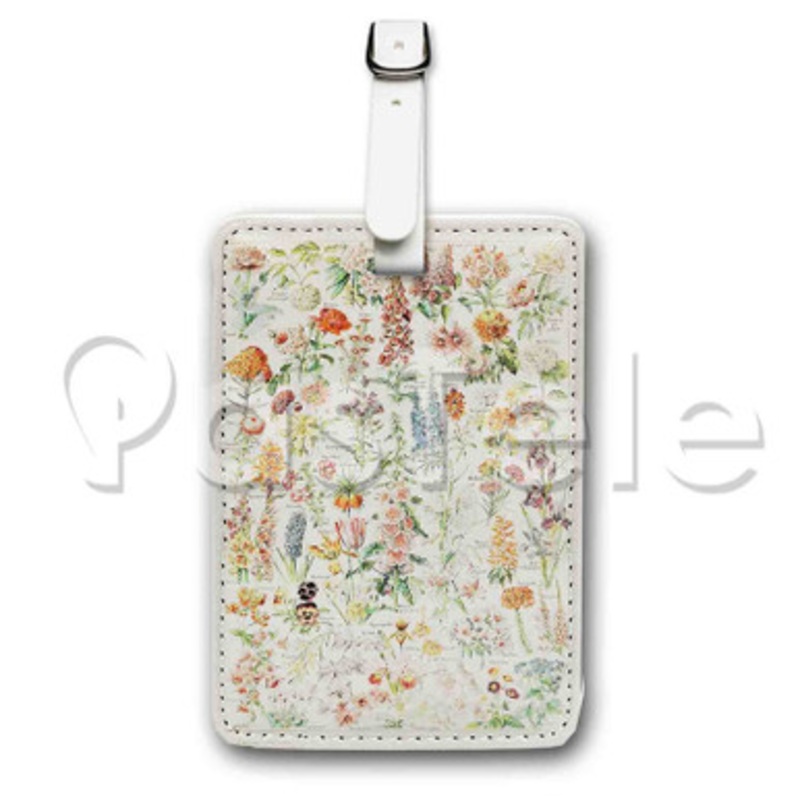 Adolphe Millot Fleurs Custom Luggage Tags PU Leather Travel Baggage Name ID Labels