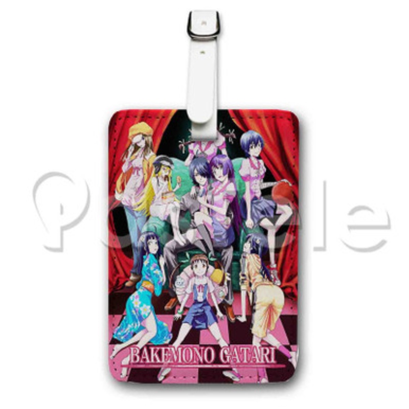 Bakemonogatari Custom Luggage Tags PU Leather Travel Baggage Name ID Labels