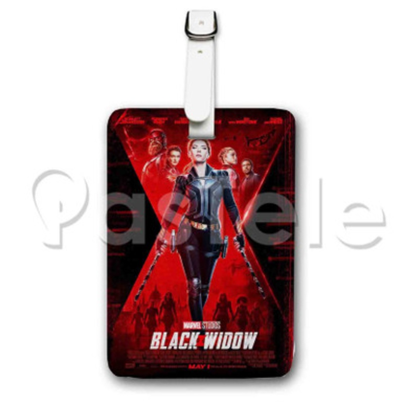 Black Widow Custom Luggage Tags PU Leather Travel Baggage Name ID Labels
