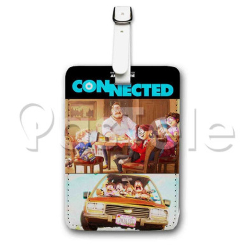 Connected Custom Luggage Tags PU Leather Travel Baggage Name ID Labels
