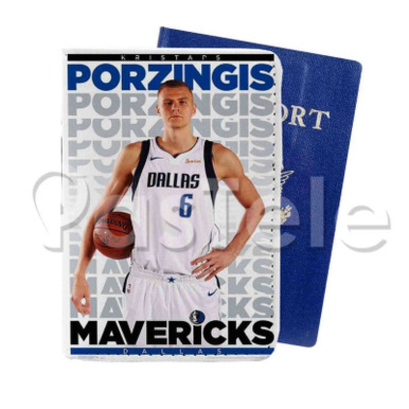 Kristaps Porzingis NBA Dallas Mavericks Custom Personalized PU Leather Passport Travel Baggage Cover
