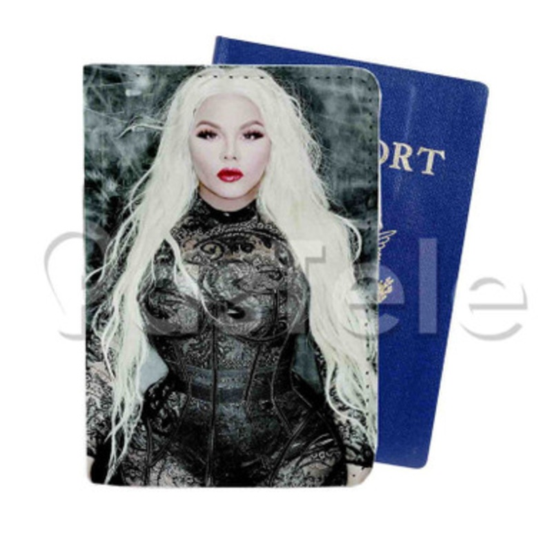 Lil Kim Custom Personalized PU Leather Passport Travel Baggage Cover