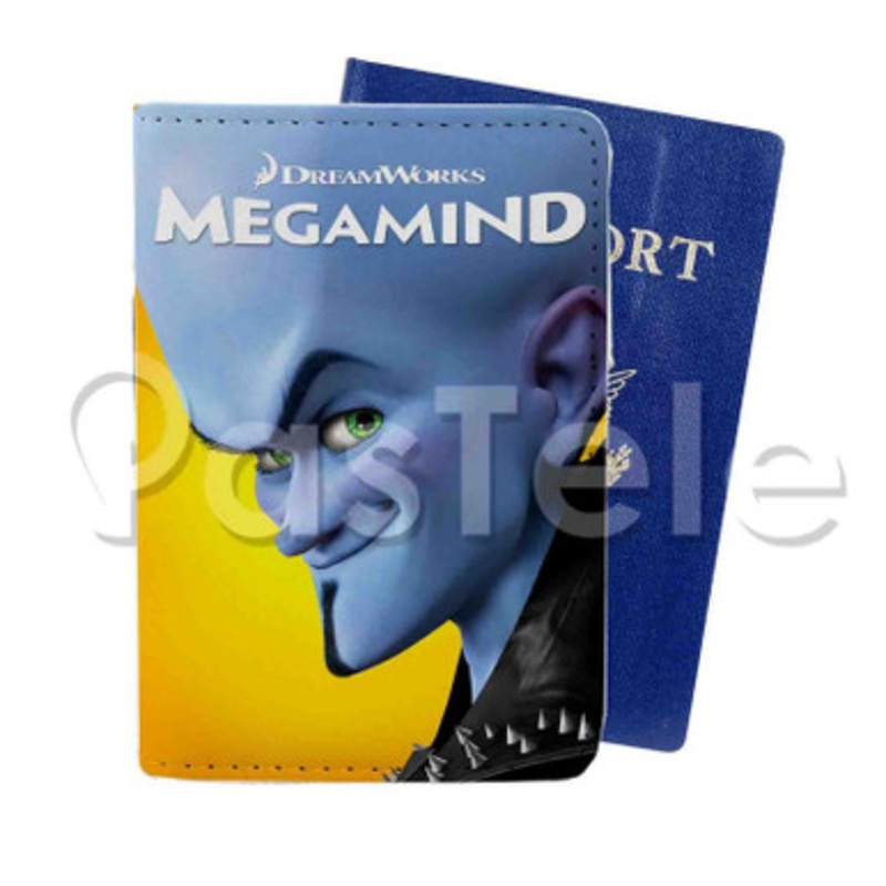 Megamind Custom Personalized PU Leather Passport Travel Baggage Cover