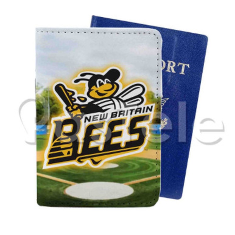 New Britain Bees Custom Personalized PU Leather Passport Travel Baggage Cover