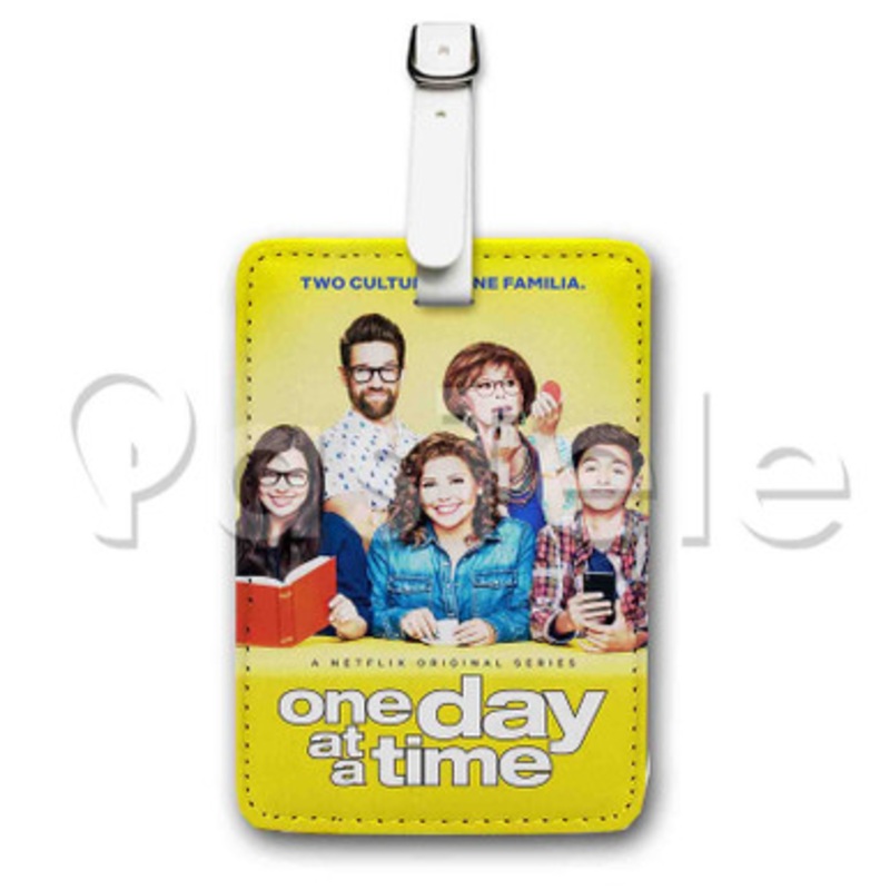One Day At a Time Custom Luggage Tags PU Leather Travel Baggage Name ID Labels