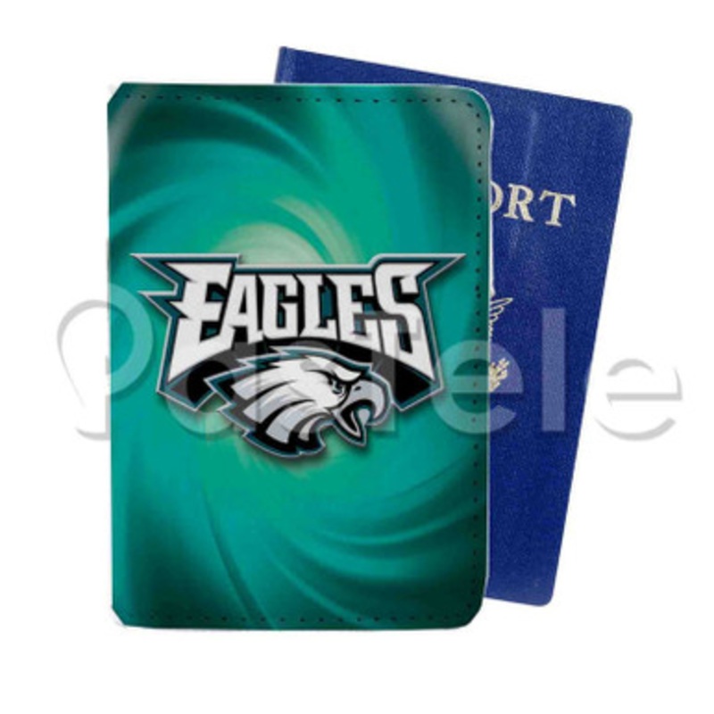philadelphia eagles 3 Custom Personalized PU Leather Passport Travel Baggage Cover