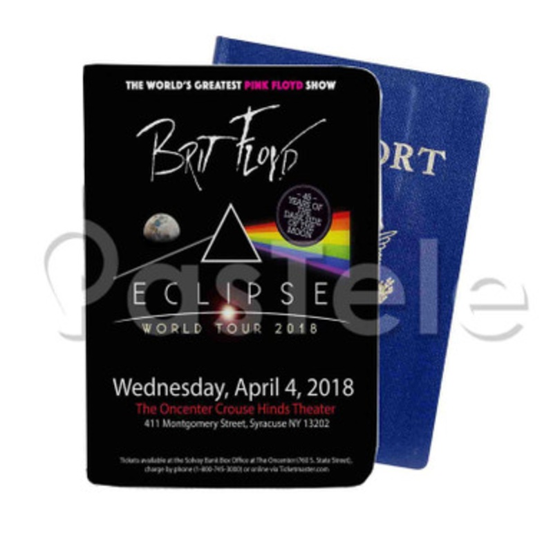 Pink Brit Floyd Eclipse World Tour 2018 Custom Personalized PU Leather Passport Travel Baggage Cover