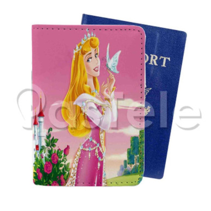 Princess Aurora Custom Personalized PU Leather Passport Travel Baggage Cover