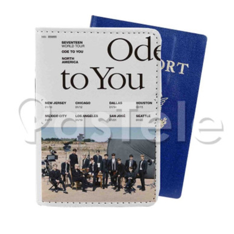 SEVENTEEN World Tour ODE TO YOU Custom Personalized PU Leather Passport Travel Baggage Cover