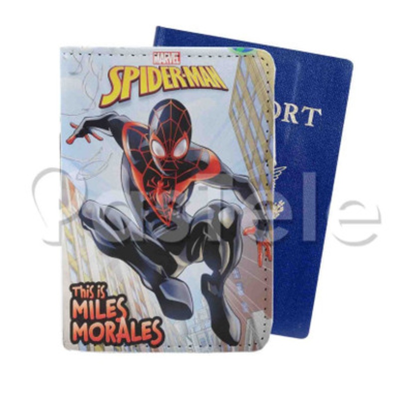Spider Man This Is Miles Morales Custom Personalized PU Leather Passport Travel Baggage Cover
