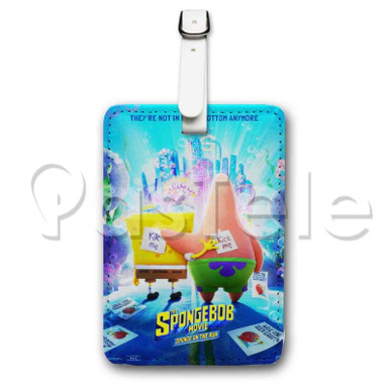 The Spongebob Movie Sponge on the Run Custom Luggage Tags PU Leather Travel Baggage Name ID Labels