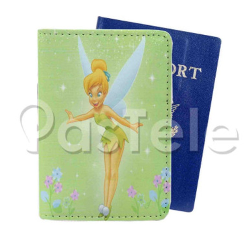 tinkerbell Custom Personalized PU Leather Passport Travel Baggage Cover
