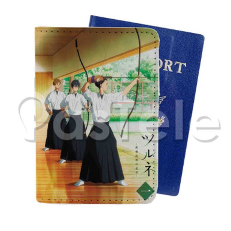 Tsurune Custom Personalized PU Leather Passport Travel Baggage Cover