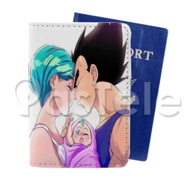 vegeta and bulma Custom Personalized PU Leather Passport Travel Baggage Cover