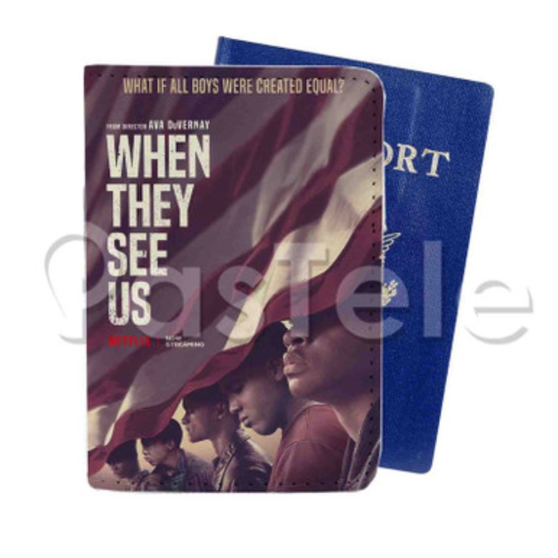 When They See Us Custom Personalized PU Leather Passport Travel Baggage Cover