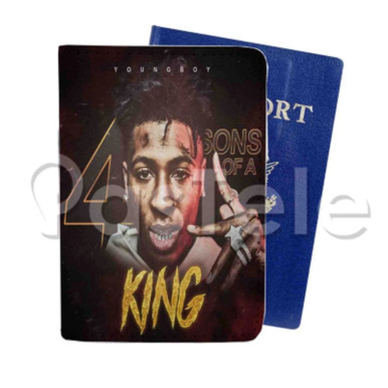 Youngboy Never Broke Again 4 Sons of a King Custom Personalized PU Leather Passport Travel Baggage Cover
