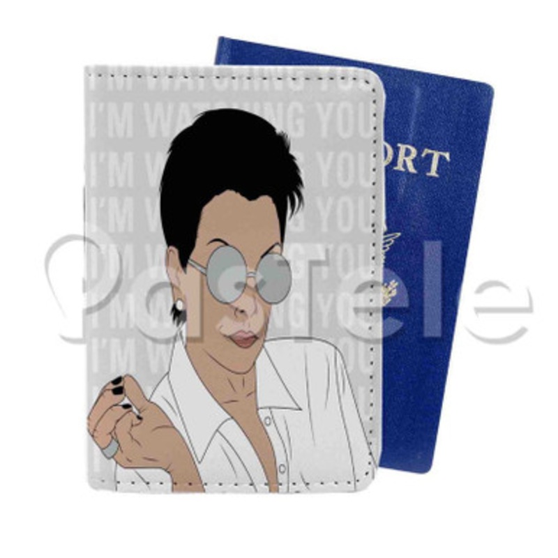 Kris Jenner I m Watching You Custom Personalized PU Leather Passport Travel Baggage Cover