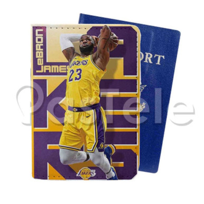 Lebron James Los Angeles Lakers NBA Custom Personalized PU Leather Passport Travel Baggage Cover