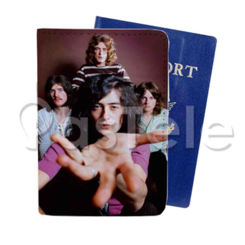 Led Zeppelin Custom Personalized PU Leather Passport Travel Baggage Cover